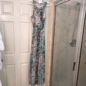 Vince Camuto Python Print Maxi Halter Dress